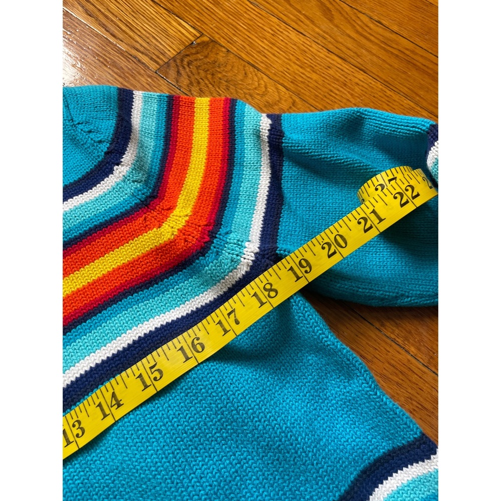 Ralph Lauren Petite Blue Striped Sweater | Multi-Colored - Picture 4 of 7